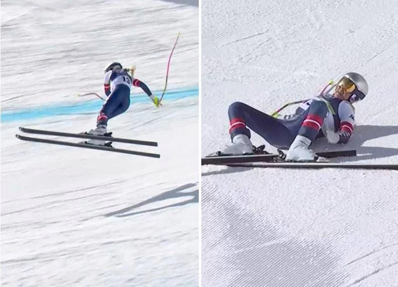 Lindsey Vonn sofre queda grave na descida de Milano‑Cortina 2026 e é evacuada de helicóptero