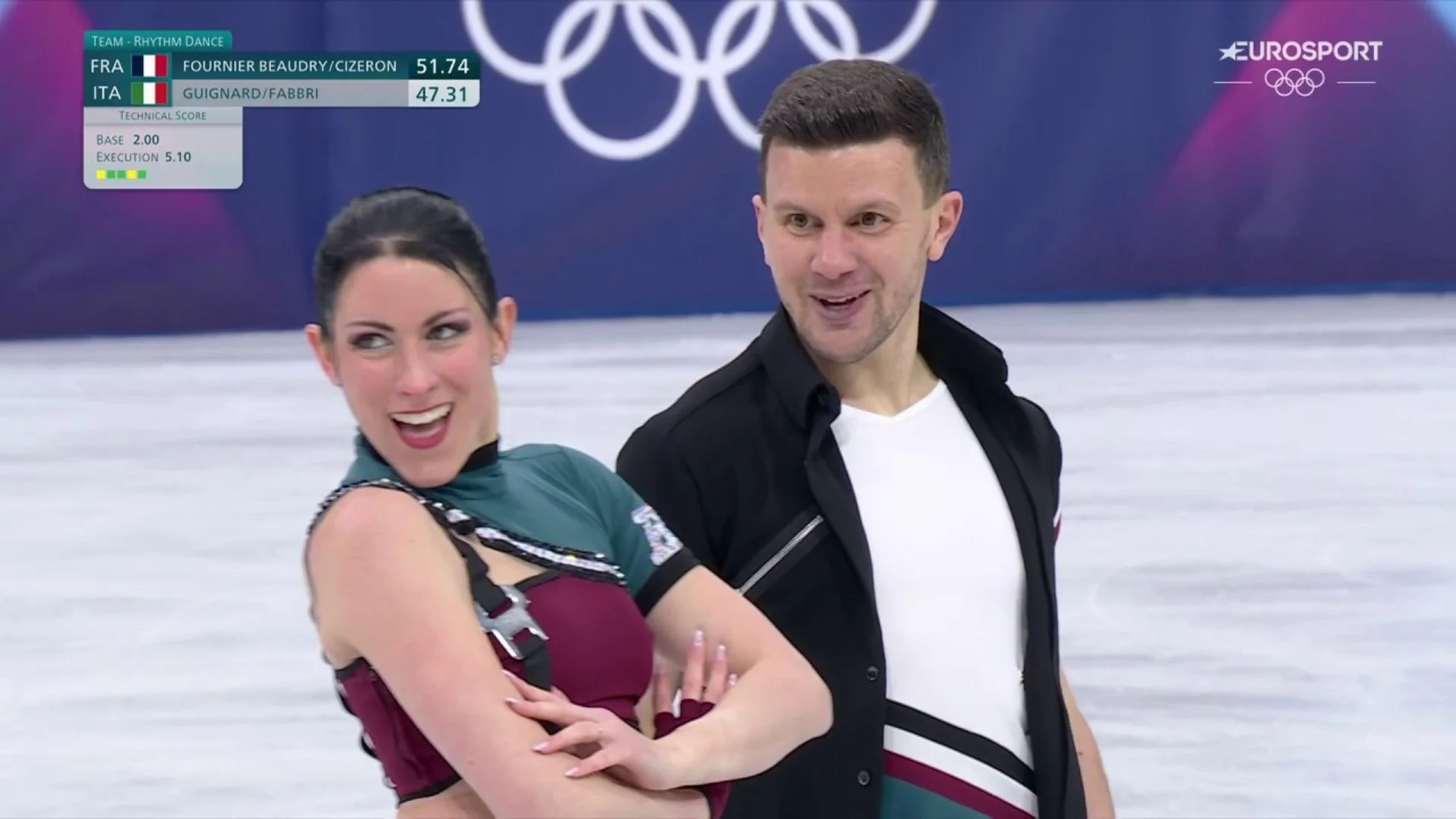 Dupla Guignard/Fabbri: Rhythm Dance Olímpica Garantem 4º Lugar