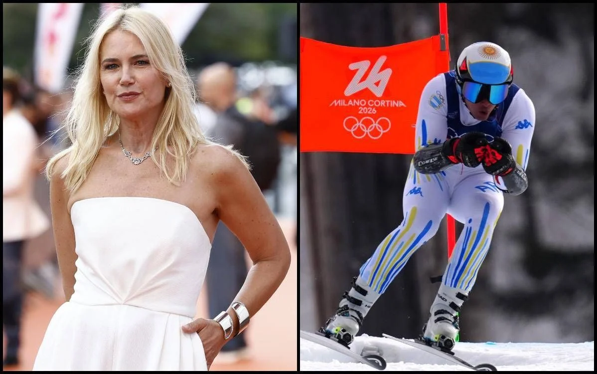 Valeria Mazza em Bormio: Mãe e torcedora acompanha Tiziano Gravier no Super-G das Olimpíadas