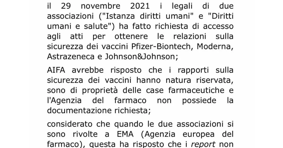 Senado revela: Aifa e Ema ocultaram dados sobre efeitos adversos da vacina Covid como 'segredo militar'