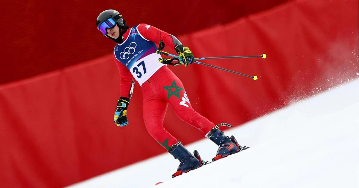 Pietro Tranchina veste a bandeira do Marrocos e faz história no esqui alpino