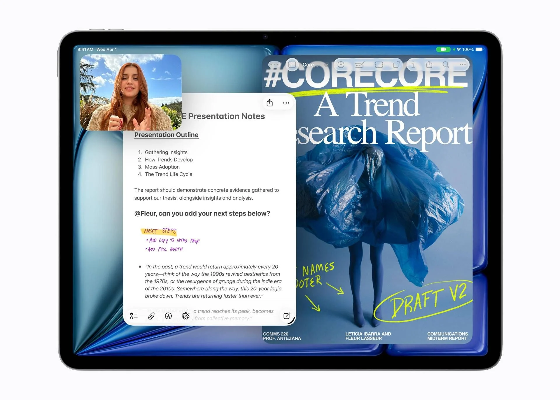 Novo iPad Air com chip M4: desempenho 30% superior e memória para IA local