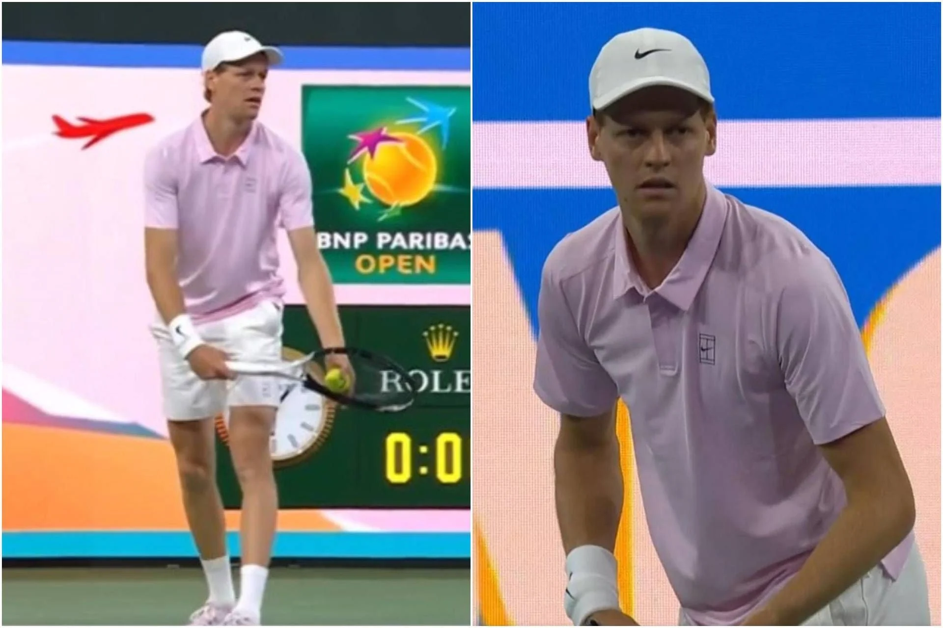 Sinner em Indian Wells: vitória tranquila e novo kit rosa da Nike