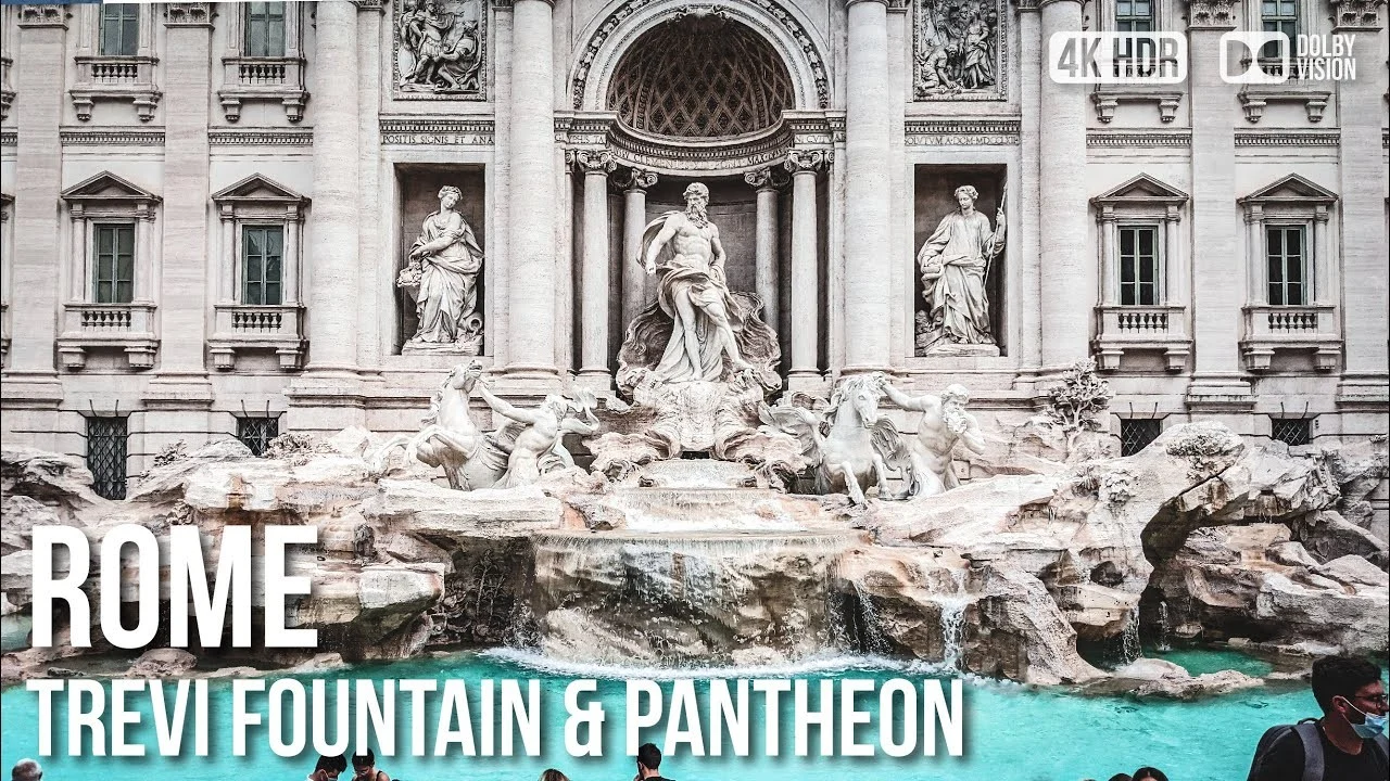 Roma: Passeio a Pé da Fontana di Trevi ao Panteão em 4K HDR