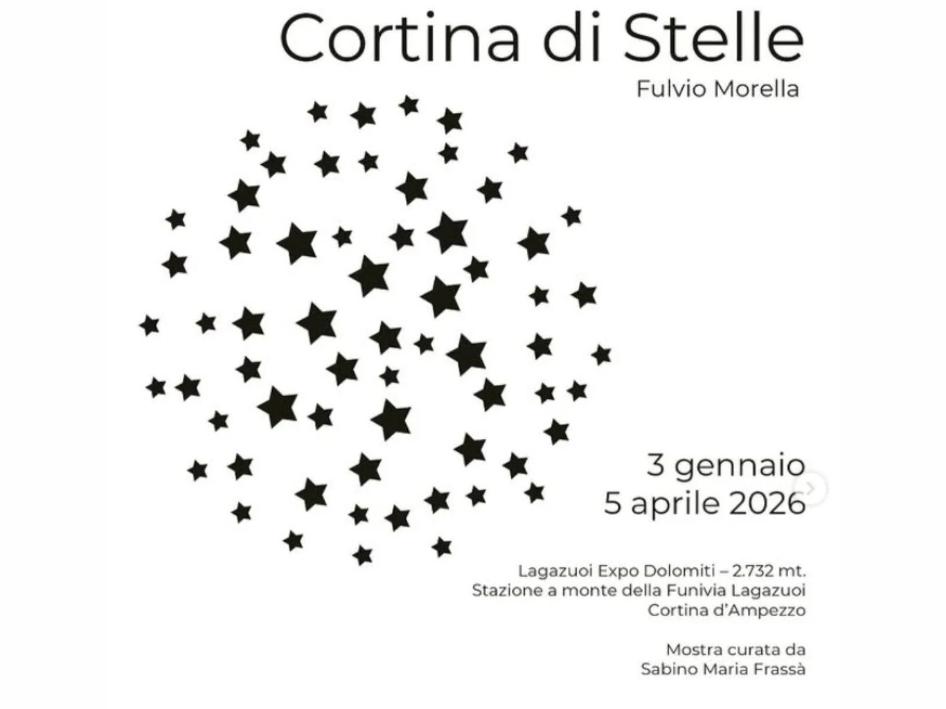 Cortina di Stelle: Fulvio Morella inaugura exposição multisensorial no Lagazuoi Expo Dolomiti