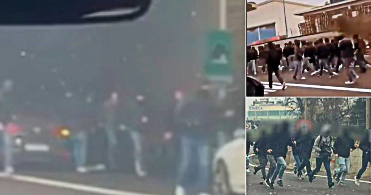 Guerrilha de ultras na A1: confronto entre torcidas de Fiorentina e Roma perto de Bolonha