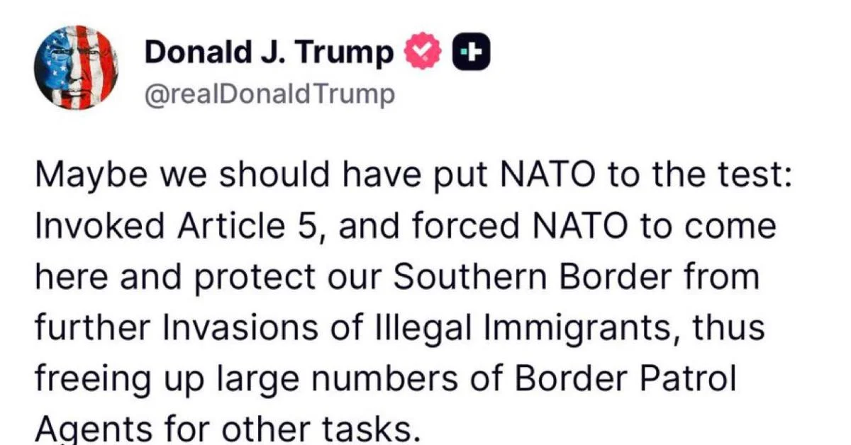 Trump desafia a OTAN: propor testar o artigo 5 para proteger a fronteira EUA-México